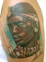 Portrait realiste guerrier africain